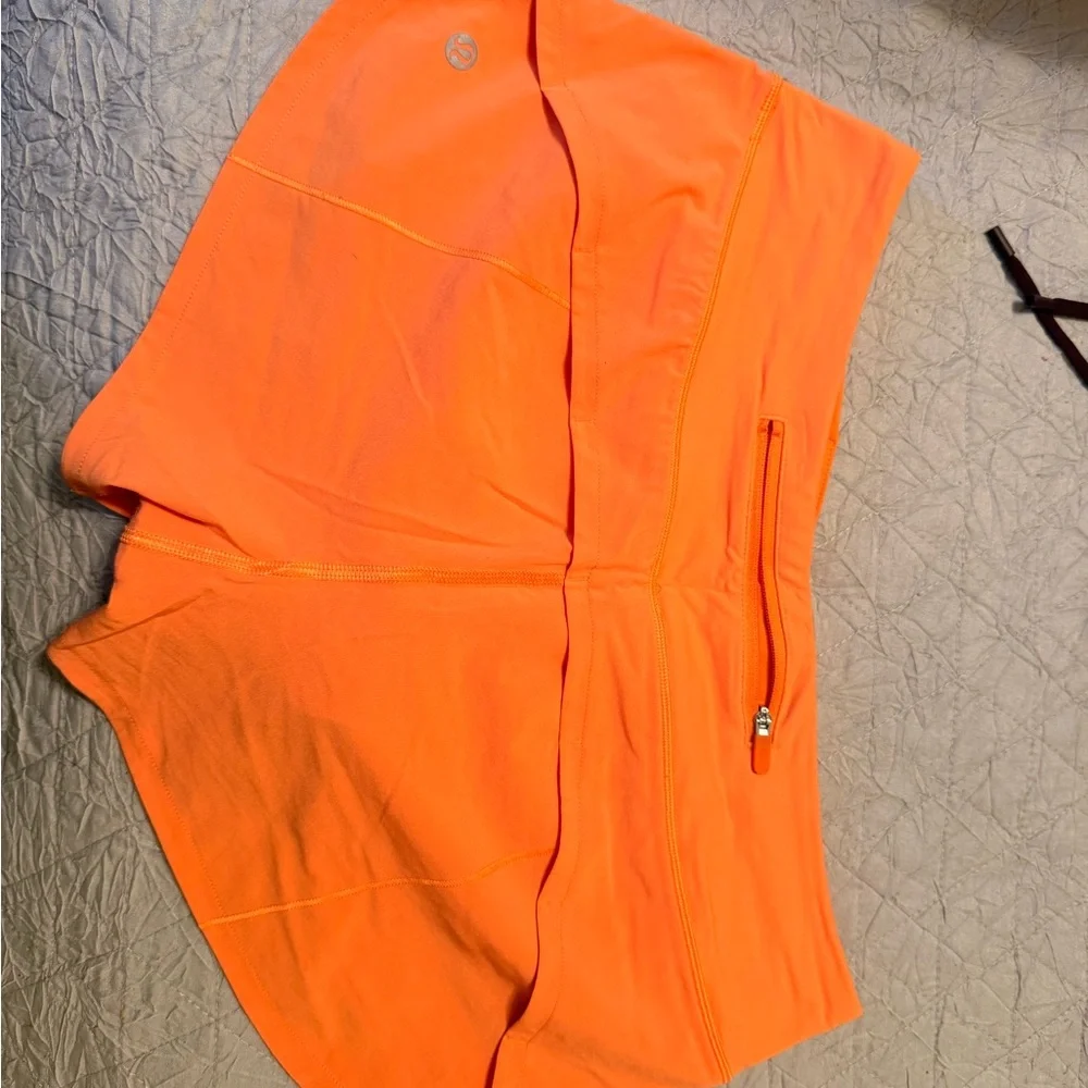 lululemon athletica Bright Orange Athletic Shorts - Picture 1 of 2